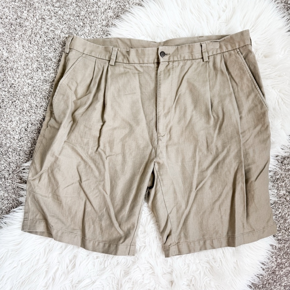 Caribbean Men’s Tan Linen Cotton Shorts Size 40